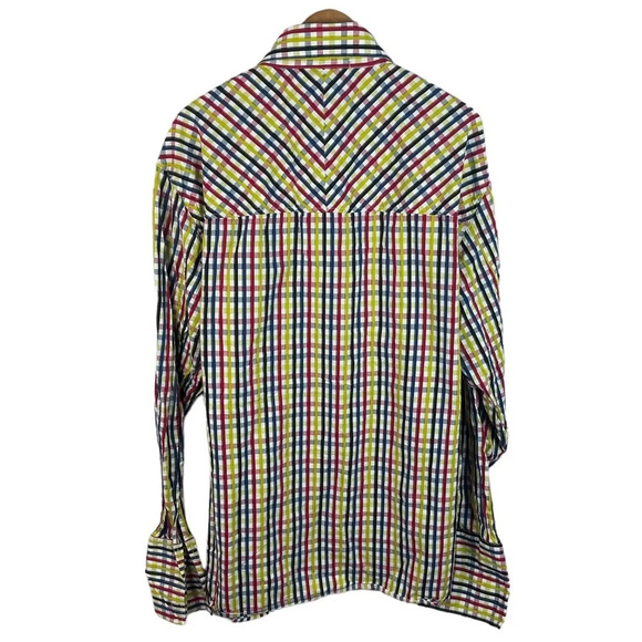 BF502 Mens Francois Girbaud Designer Urban Plaid Button Down Shirt XXXL - Picture 5 of 6